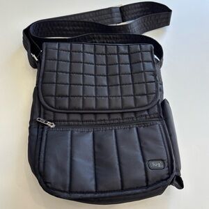 Lug Quilted Black Messenger / crossbody Bag
